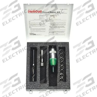 HELI-COIL Thread Repair Kit: Tanged Tang Style, Free-Running, 1/2"-14 Thread Size - Insert & Tool Kits