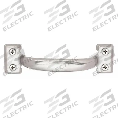 MONROE PMP Pull Handle: Unthreaded Holes, Stainless Steel, Silver, #8 Screw Size - Standard Pull Handles