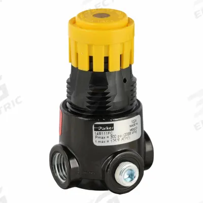 Parker Regulator: Zinc, 1/4 in NPT, 15 scfm, 0 psig to 60 psig, 300 psig Max Op Pressure - Parker FRL Air Regulators