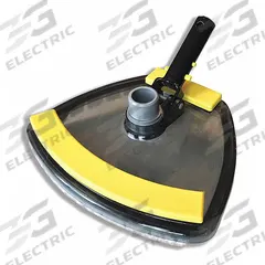 JED POOL TOOLS Pool Vacuum: Black/Yellow, Aluminum, 10 1/8 in Wd, 4 1/4 in Ht, 1 1/4 in Inlet Dia (MPN 30-179-B). Key specifications — Includes: Adapter; Material: Aluminum; Product Type: Pool Vacuum; Brand: JED POOL TOOLS.