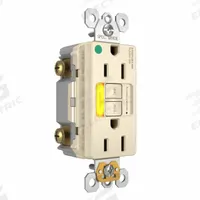LEGRAND GFCI: Hospital Grade, Duplex, 5-15R, Light Almond, GFCI, 125V AC, 15 A, 2 Pole / 3 Wire (MPN 1597HGTRPIAMBLA)