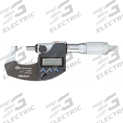 MITUTOYO IP65 Digital Outside Micrometer: 0 in to 1 in /0.001 mm, Inch/Metric - Micrometers without SPC Output for Harsh Environments