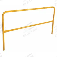 VESTIL Handrail Section: Toe Board Not Included, 2 Rail Levels, 7 ft Overall Lg, 21 in Mid-Rail Ht (MPN VDKR-7). Key specifications — Product Type: Handrail Section; Brand: VESTIL; Color: Yellow; Handrail Shape: Round; Material: Steel; Number of Rail Levels: 2.