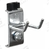 TRESTON Double Rod Pegboard Hook: 1 1/4 in x 1 19/64 in x 1 3/4 in, 5 Hooks, Screw-In, Surface (MPN 853218-51). Key specifications — Mounting Type: Surface; Includes: Black Holding Clip; Finish: Zinc-Plated; Color: Silver; Accessory Type: Double Rod Hook; Locking System: Screw-In; Material: Steel; Brand: TRESTON.