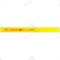 STARRETT Power Hacksaw Blade: Power Hacksaw Blade, 18 in Blade Lg, For 12 in Max. Dia, Bi-Metal (MPN BS1806-7). Key specifications — attr1097706: High Speed Steel; attr1097709: STARRETT.