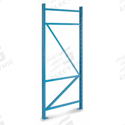 STEEL KING Upright Frame: Bolted, 16 ft Overall Ht, 48 in x 3 in, Blue, Steel - Steel King Heavy-Duty Bolted Pallet Rack Uprights