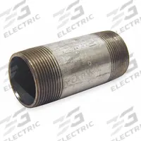 Pipe Nipple: 6 in Nominal Pipe Size, 6 1/2 in Lg, Schedule 40, Galvanized Steel, Welded (MPN 0331062000). Key specifications — Manufacture Location: Made in USA; Brand: BECK; Maximum Operating Pressure: 150 psi @ 150°F; Connection Type: Male NPT x Male NPT; Pipe Material: Galvanized Steel.