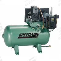 SPEEDAIRE Electric Air Compressor: 0.75 hp, 1 Stage, Horizontal, 30 gal, 2.1 cfm, 90 psi, Base Model (MPN 5Z697). Key specifications — attr48430: SPEEDAIRE; attr48445: 60 Hz; attr48450: 208-240V AC; attr48474: Three; attr48487: Horizontal.