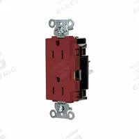 HUBBELL Receptacle: Decorator Duplex, 5-15, Red, 125V AC, 15 A, 2 Pole / 3 Wire (MPN HBL2152STR)