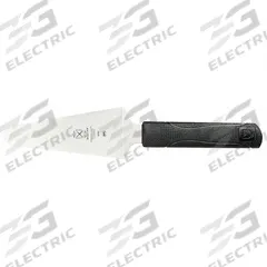 MERCER CUTLERY Cake/Pie Server: 10 1/2 in Overall Lg, Black, NSF Certified, Plastic, 2 in Blade Wd (MPN M18760). Key specifications — Dishwasher Safe: No; Brand: MERCER CUTLERY; NSF Certified: Yes; Handle Material: Plastic; Blade Material: High Carbon Japanese Steel.