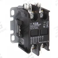 EATON Definite Purpose Magnetic Contactor: 2 Poles, 208-240V AC, 25 A, Non-Reversing (MPN C25BNB225B). Key specifications — Brand: EATON; Coil Voltage: 208-240V AC; Contactor Style: HVACR Definite Purpose Contactor; Frame Size: B; Terminal Connection Type: Quick-Disconnect Terminals; Maximum Voltage Rating: 690V AC; Series: C25 Series; Phase: Single.