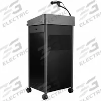 OKLAHOMA SOUND Sound Lectern: Charcoal, Clip-On Microphone/Handheld Microphone, Clip-On/Handheld (MPN GSL-S). Key specifications — Color: Charcoal; Brand: OKLAHOMA SOUND; Includes Battery: No; Material: Plywood; Sound System Included: Clip-On Microphone; Includes Document Rail: Yes.