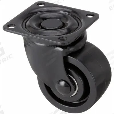 APPROVED VENDOR Plate Caster: Swivel, No Brake, Polypropylene, 3 in Wheel Dia - Low-Profile Light- & Medium-Duty Plate Casters