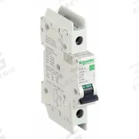 SCHNEIDER ELECTRIC IEC Miniature Circuit Breaker: 3 A Amps, 60V DC, 14kA at 120/240V AC, Screw Clamp (MPN M9F42103). Key specifications — Brand: SCHNEIDER; DC Voltage Rating: 60V DC; Max. AIR Rating: 14kA at 120/240V AC; Terminal Connection: Screw Clamp; AC Voltage Rating: 240/415V AC.