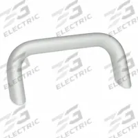 JW WINCO Pull Handle: Threaded Holes, Aluminum, Silver, 5.04 in Mounting Hole Center to Center (MPN 565.2-26-128-A-EL). Key specifications — Screw Size: M8; Brand: JW WINCO; Color: Silver; _Leg Style: 35° Contact Surface.