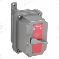 HUBBELL KILLARK Motor Switch: 1 Gang, 2 Poles, 20 A, 0.5 in Hub Dia, Dead End, Factory Sealed (MPN FXSX12). Key specifications — Brand: HUBBELL KILLARK; Factory Sealed: Yes.