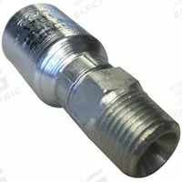 AEROQUIP Crimp Hose Fitting: Carbon Steel, Straight, -6 For Hose Dash Size, Male x Female, Rigid (MPN 4TA4MP6). Key specifications — Fitting Gender: Male x Female; Fitting Connection Type: NPTF x Crimp; Thread Size: 1/4"-18; For Hose Dash Size: -6; Brand: AEROQUIP.