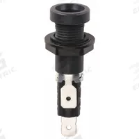 BUSSMANN Panel Mount Fuse Holder: For Fuse Size 5 mm x 20 mm, 1 Pole, 16 A Max, 250 V AC (MPN HTB-36M-R). Key specifications — Fuse Holder Termination Type: 1/4 in Quick Connect; Fuse Holder Cap Style: Screwdriver Slot; Brand: BUSSMANN; Fits Fuse Class or Type: Glass and Ceramic.