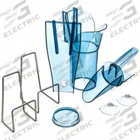 SAN JAMAR Ice Scoop and Holder: Blue, Polycarbonate, 6 3/4 in Wd, Dishwasher Safe, NSF (MPN SI5000GR). Key specifications — Dishwasher Safe: Yes; Material: Polycarbonate; Brand: SAN JAMAR.