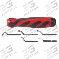 SHAVIV Deburring Tool Set: E100/E111/E120/E200/E300 Blade, Mango Click E Handle (MPN 155-00161). Key specifications — Brand: SHAVIV; Blade Trade Number: E111; Features: One-Click Blade Replacement; Color (merch): Orange.