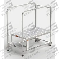 EGA Mobile Work Platform: 1.7 ft Platform Ht - Max, 24 in x 42 in, Aluminum, 300 lb Load Capacity (MPN A002H). Key specifications — Folding: Not Foldable; Mobility: Rolling; Use Location: Indoor; Brand: EGA; Color: Silver; Height Adjustability: Fixed Height; Includes Handrails: Handrails Included; Locking Mechanism: No Locking Mechanism.