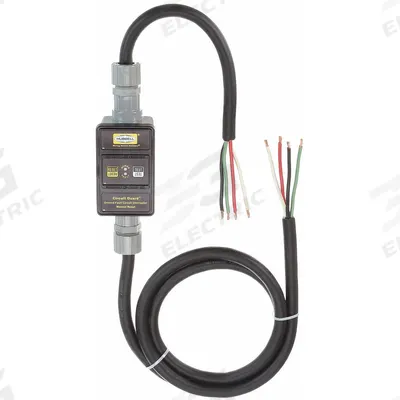 HUBBELL WIRING DEVICE-KELLEMS GFCI: Manual Reset, 6 ft Lg, 10/4, Bare Wire Plug - Inline GFCI Cords
