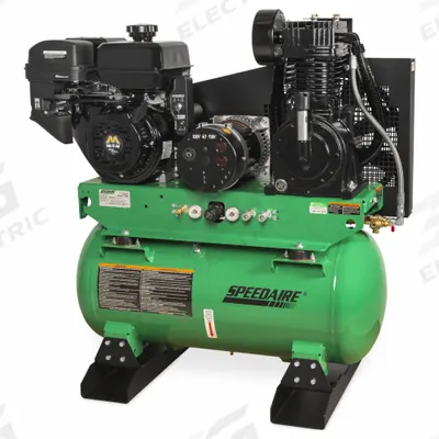 SPEEDAIRE Stationary Air Compressor/Generator: 2 Stage, 14 hp Engine, Mi-T-M, 15.7 cfm - Combination Air Compressors & Generators