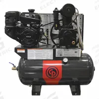 CHICAGO PNEUMATIC Stationary Air Compressor: 2 Stage, 14 hp Engine, Kohler, 23 cfm, 30 gal Air Tank (MPN RCPC1430G). Key specifications — attr50933: Kohler; attr86530: Recoil; attr50934: CHICAGO PNEUMATIC.