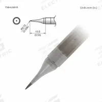 HAKKO Soldering Tip: T39 Series, Conical, 0.15 mm W, 13.5 mm Lg (MPN T39-ILS015). Key specifications — Brand: HAKKO; Compatible Handpiece Manufacturer Model Number: FX-9701; Manufacturer Part Number: T39-ILS015.
