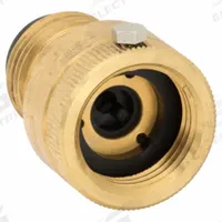 APOLLO Hose Connection Vacuum Breaker,3/4 in: Female GHT x Male GHT, For Water Media, 33°F – 180°F (MPN 38LF414AS). Key specifications — Spring Material: Stainless Steel; Check Mechanism Material: Stainless Steel; Connection Gender - Side 1: Female; Connection Gender - Side 2: Male; Connection Type - Side 1: GHT; Connection Type - Side 2: GHT; Includes Atmospheric Vent: No Atmospheric Vent; Seat Material: EPDM.