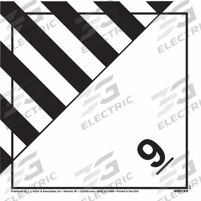 JJ KELLER Container Placard: Class 9 Miscellaneous Placard - Worded - Class 9: Miscellaneous Hazardous Materials