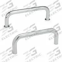 JW WINCO Pull Handle: Threaded Holes, Steel, Silver, 7.87 in Mounting Hole Center to Center, 0.39 in (MPN 425-10-200-CR). Key specifications — Screw Size: M5; Brand: JW WINCO; Color: Silver.