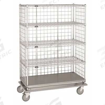 APPROVED VENDOR Stock Cart: 1,000 lb, Overall Dim. 24 in L x 60 in W x 72 in H, Adj - Single-Side-Access with Solid & Wire Shelves