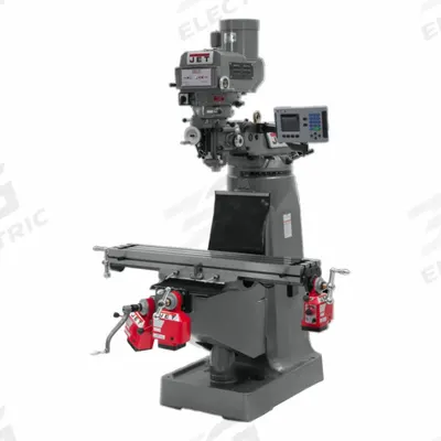 JET Vertical Milling Machine: JTM-4VS, 3 hp - Variable-Speed Vertical Milling Machines with DRO & 3-Axis Powerfeeds