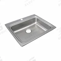 JUST MANUFACTURING Bowl Drop-In Sink: 25 in Overall Lg, 22 in Overall Wd, 5 in Bowl Dp, 1 Bowls (MPN SLADA2225A502-J). Key specifications — Brand: JUST MANUFACTURING; Color Family: Silver/Gray.