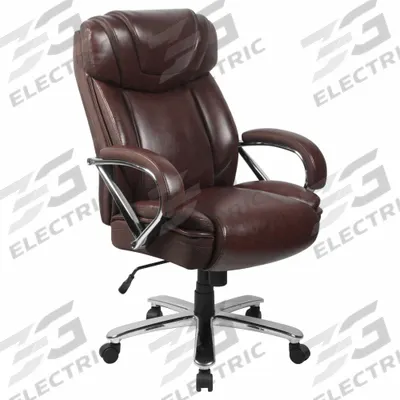 FLASH FURNITURE Office Chair: Hercules, Brown, Faux Leather Material, 25 in Back Ht - Fixed-Arm Office Chairs