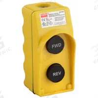 DAYTON Pendant Control Station: (2) Push Buttons, 2NO, Forward/Reverse, NEMA 1/3/3R/4/4X (MPN 20C806). Key specifications — AC Contact Rating: 10 A @ 600 V; Action: Momentary/Momentary; DC Contact Rating: 5 A @ 600 V; Enclosure Material: Plastic; Legend: Forward/Reverse; Operator Configuration: (2) Push Buttons; Brand: DAYTON; Manufacturer Part Number: 20C806.