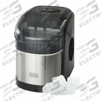 BLACK & DECKER Ice Machine: Top Hat, 26 lb Ice per Day, Water Cooled, 13 in Ht, 9 1/2 in Wd (MPN BIMH326S). Key specifications — Energy Star Compliant: No; Includes: Ice Scoop; Control Type: Push Button.