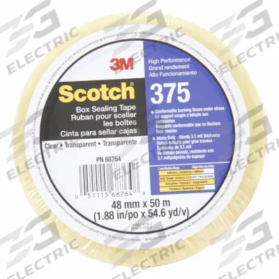 SCOTCH Carton Sealing Tape: 3.1 mil Tape Thick, 2 in x 55 yd - Heavy-Duty Hot Melt Tape