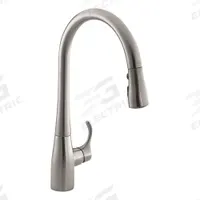 KOHLER Gooseneck Pull Out Kitchen Faucet: Simplice, Brass, Single-Post, Deck, 1 Mounting Holes (MPN K-596-VS). Key specifications — Series: Simplice; Brand: KOHLER.
