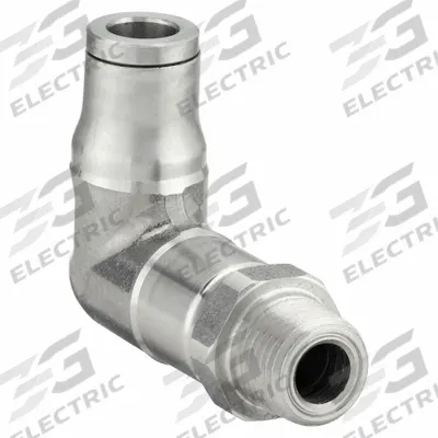 LEGRIS Push-Fit Elbow Fitting: 6 mm OD x 1/8 in Pipe Size, Push-to-Connect x MNPT - Stainless Steel Tube Fittings