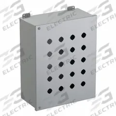 HAMMOND Push Button Enclosure: 22mm, 20 Holes, Carbon Steel, NEMA 12 (MPN 1489MP20). Key specifications — Brand: HAMMOND; Environments & Applications: Indoor Dust & Water Droplets.