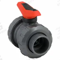 GF PIPING SYSTEMS Manual Two-Way Ball Valve: 2 in, PVC, Straight, FNPT x FNPT, Full Port Ball Port (MPN 161546347). Key specifications — Brand: GF PIPING SYSTEMS; Handle: Lever.