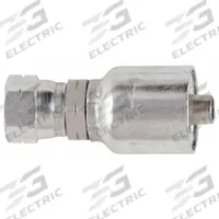 PARKER Hydraulic Crimp Fitting: Steel x Steel, Straight, -4 For Hose Dash Size, Female x Genderless (MPN 10843-6-4). Key specifications — For Hose Dash Size: -4; Fitting Gender: Female x Genderless; Fitting Connection Type: Inverted Flare x Crimp; Thread Size: 5/8"-18; Brand: PARKER.