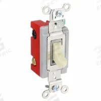 HUBBELL Wall Switch: Toggle Switch, 3-Way, Maintained, Ivory, 120/277V AC, 20 A (MPN HBL1223I). Key specifications — Illuminated: No; Voltage Rating: 120/277V AC.
