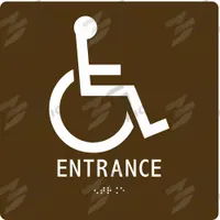 ADA Braille Facility Sign: Modified Acrylic, Adhesive Sign Mounting, 8 in x 8 in Nominal Sign Size (MPN 486G54). Key specifications — Sign Mounting Style: Adhesive; Retroreflective Grade: Not Retroreflective; Glow In The Dark: No.