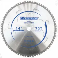 WESTWARD Circular Saw Blade: 14 in Blade Dia., 70 Teeth, 0.09 in Cut Wd, 1 in Arbor Size, Thin Metal (MPN 24EM35). Key specifications — attr1116119: WESTWARD; attr1145631: Steel.
