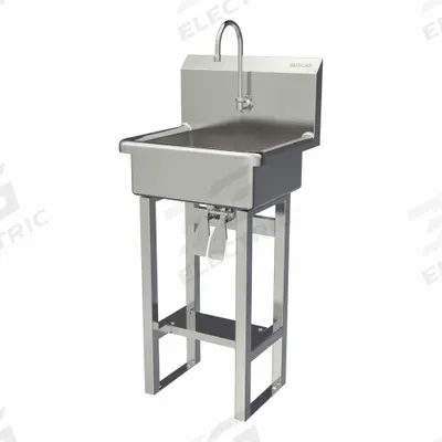 SANI-LAV Wash Station: 43 1/2 in Overall Ht, 17 in Bowl Lg, 7 in Bowl Dp, 2 gpm Flow Rate - One-Station Freestanding Hand Sinks with Faucets