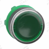 SCHNEIDER Flush Push Button: Green, 22 mm Mounting Size, Non-Metallic, Momentary (MPN ZB5AW333). Key specifications — Brand: SCHNEIDER; Action: Momentary; Series: XB5; Push Button Material Type: Non-Metallic.