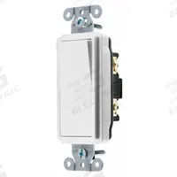 HUBBELL Wall Switch: Rocker Switch, Double Pole, Maintained, White, 120/277V AC, 20 A (MPN DS220W). Key specifications — Illuminated: No; Voltage Rating: 120/277V AC.